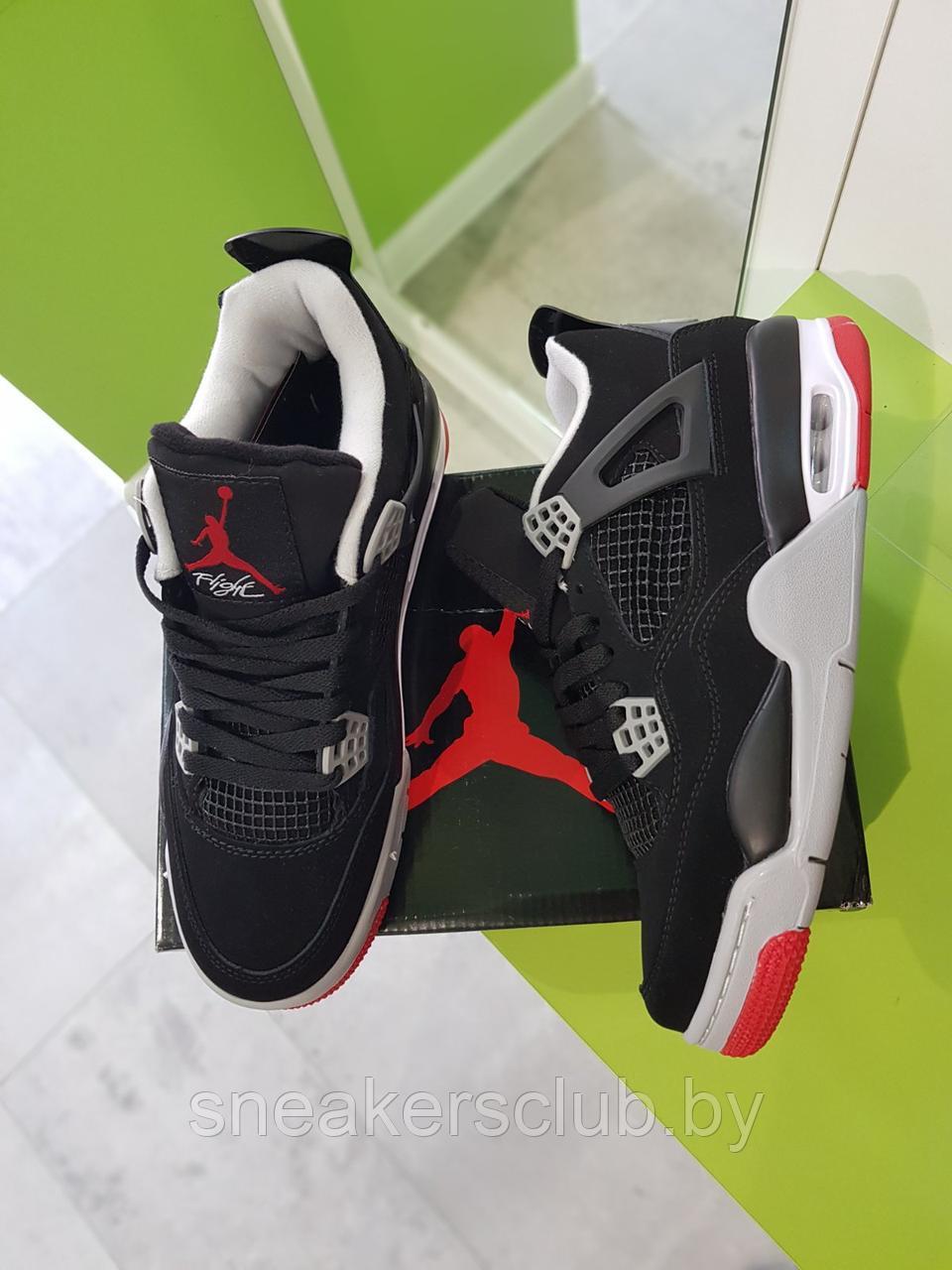 Кроссовки черные женские Nike Jordan 4 / демисезонные / повседневные - фото 5 - id-p186080591