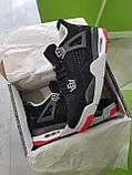 Кроссовки черные женские Nike Jordan 4 / демисезонные / повседневные, фото 6