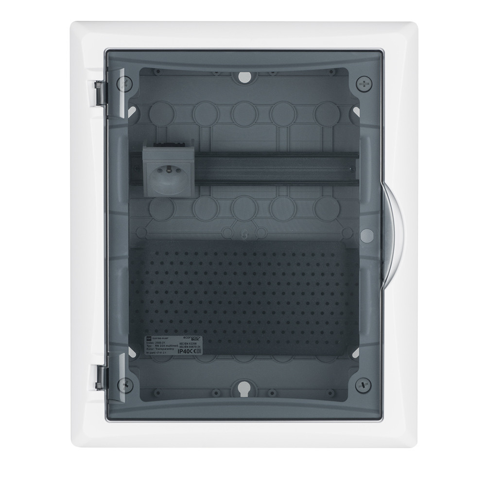 Elektro-Plast ECO BOX 2505-21S Щит слаботочный навесной мультимедийный, 2 ряда, прозрачная дверца - фото 2 - id-p186080704