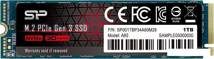 SSD Silicon-Power P34A80 1TB SP001TBP34A80M28, фото 2