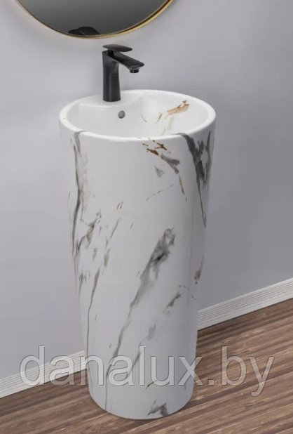 Умывальник Rea Blanka Marble Marmur matt U8704 (400х400х840) - фото 2 - id-p186130302