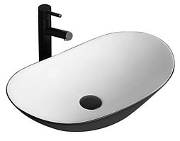 Умывальник Rea Royal Black White matt U6600 (625х360х150)