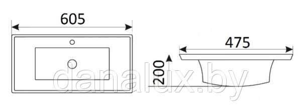 Умывальник CeramaLux 851-60 (605х475х200) - фото 3 - id-p186131500