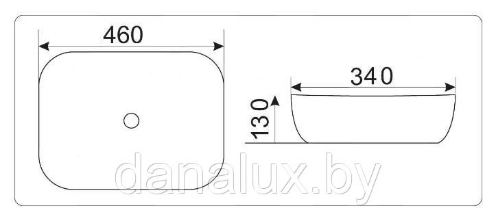 Умывальник CeramaLux D1333H130 (460х340х130) - фото 5 - id-p186130642