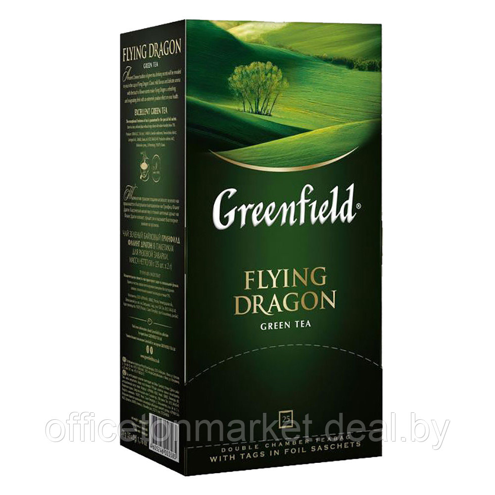 Чай "Greenfield" Flying Dragon, 25 пакетиков x2 г, зеленый - фото 1 - id-p178477147