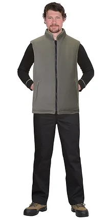 Жилет "СИРИУС-ЕВРОПА" двухсторонний оливковый с флисом хаки, фото 2