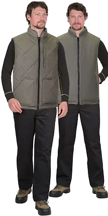 Жилет "СИРИУС-ЕВРОПА" двухсторонний оливковый с флисом хаки, фото 2