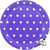 Тарелка 230 мм Горошек фиолетовый, 6 шт