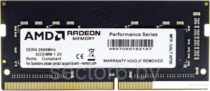 Оперативная память AMD Radeon R7 Performance 4GB DDR4 SODIMM PC4-21300 R744G2606S1S-U, фото 2