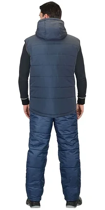 Жилет СИРИУС-ЗОДИАК утепленный с капюшоном синий, фото 2