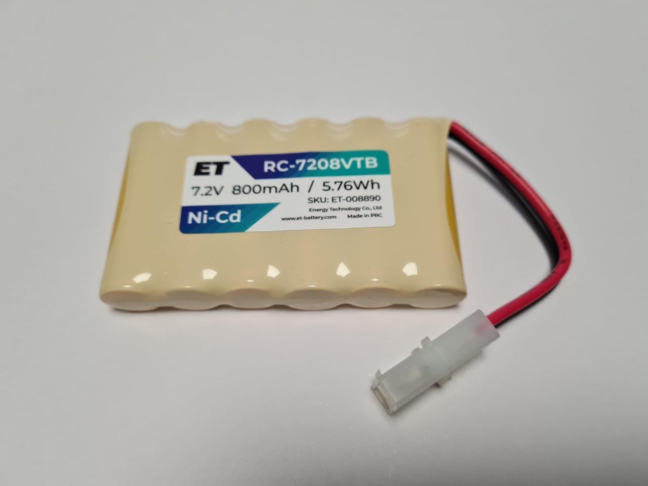 Аккумулятор AA, 7.2V, Ni-Cd, 800mAh ExT RC-7208-Type2 в ряд по вертикали (для радиоуправляемых игрушек)