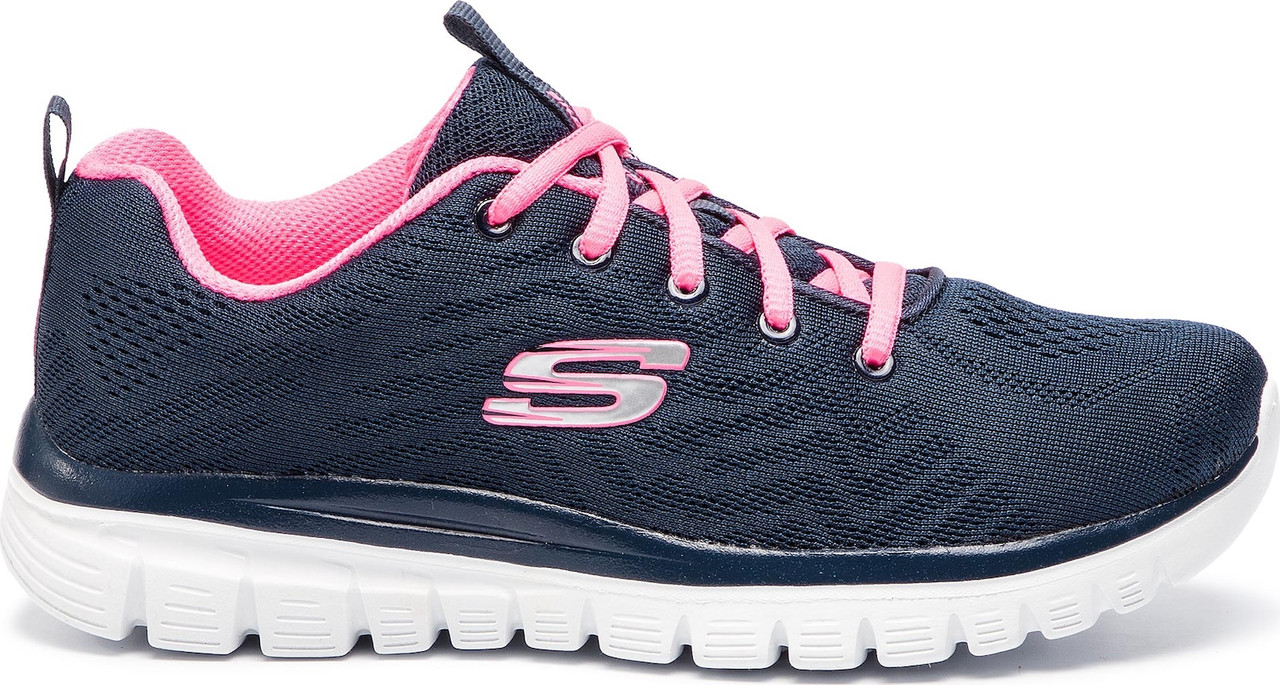 Кроссовки женские для фитнеса Skechers GRACEFUL синий/розовый - фото 2 - id-p186168312