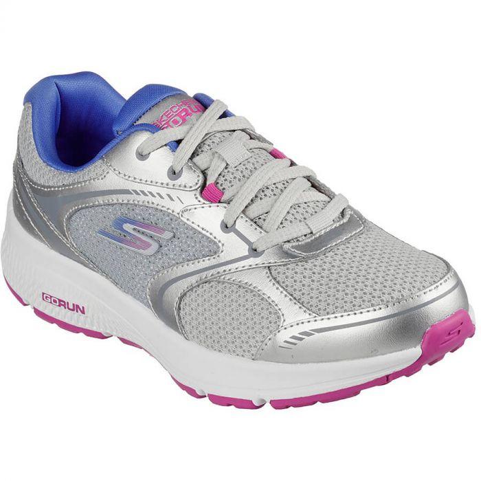 Кроссовки женские для бега Skechers GO RUN CONSISTENT серебристый/фиолетовый - фото 1 - id-p186168354