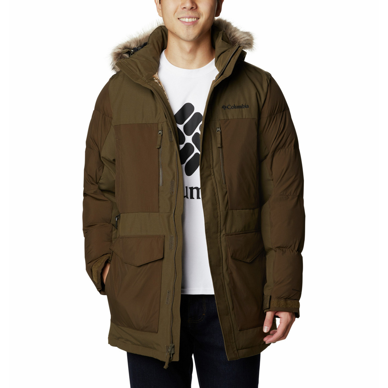 Куртка мужская Columbia Marquam Peak Fusion Parka оливковый - фото 1 - id-p186169476