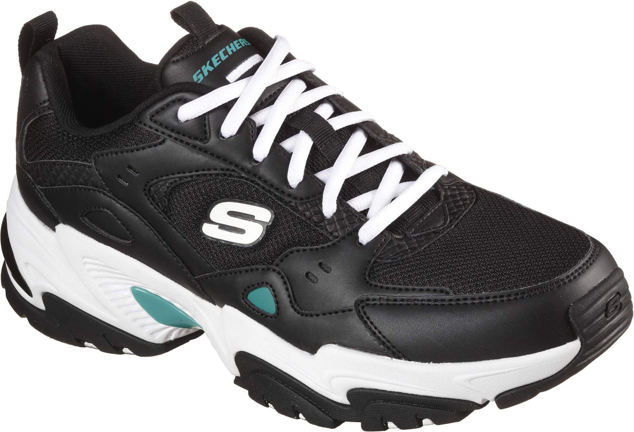 Кроссовки мужские Skechers STAMINA V2 Men's sport shoes черный/зеленый - фото 1 - id-p186167671
