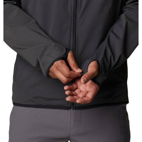Куртка ветрозащитная мужская софт-шелл Columbia Garside II Hoodie чёрный - фото 3 - id-p186169637