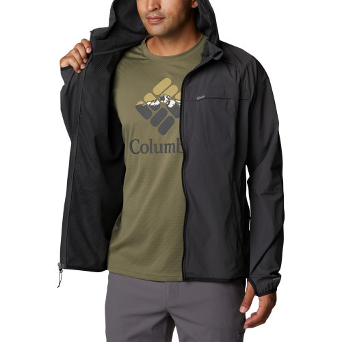 Куртка ветрозащитная мужская софт-шелл Columbia Garside II Hoodie чёрный - фото 5 - id-p186169638