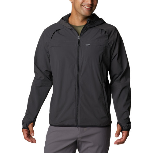 Куртка ветрозащитная мужская софт-шелл Columbia Garside II Hoodie чёрный - фото 9 - id-p186169639
