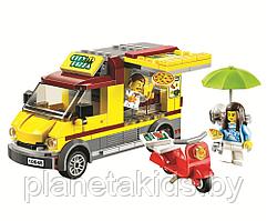 Конструктор Bela Urban "Фургон-пиццерия" 261 деталь, арт. 10648 аналог Lego City 60150, Лего Сити