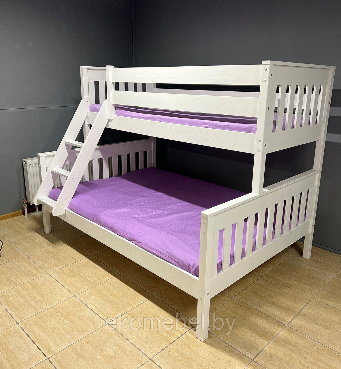 Двухъярусная кровать  "Малм-Люкс" (90*200 / 140х200 см) Массив сосны