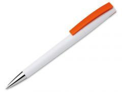Ручка шариковая бело-оранжевая для нанесения логотипа