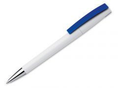 Ручка шариковая бело-синяя для нанесения логотипа