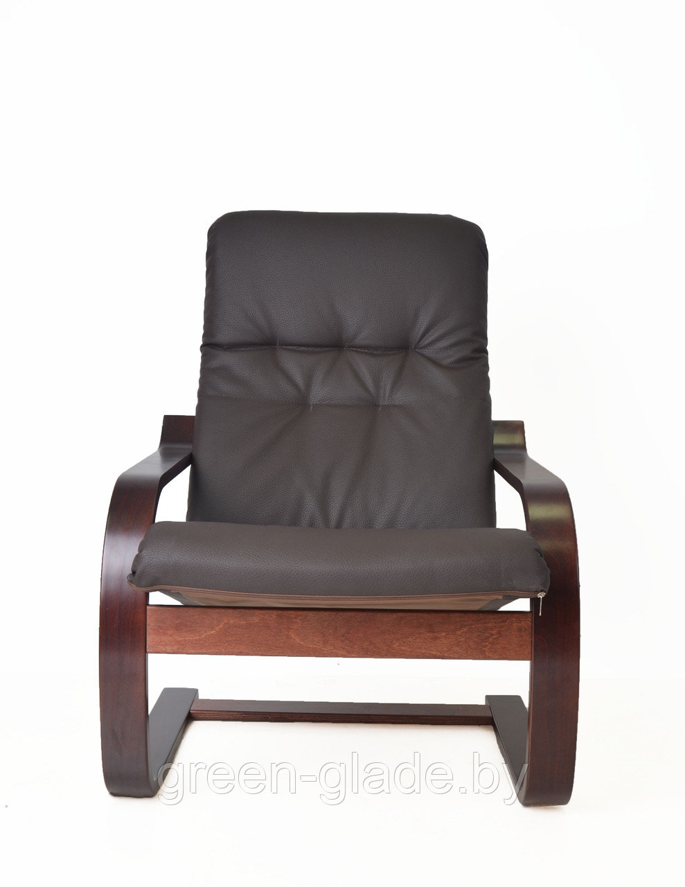 Кресло "Сайма", шпон каркаса - венге, обивка-искусственная кожа Aurora 9 Marron (шоколад) - фото 2 - id-p23202440