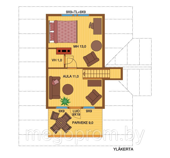 Сруб дом-баня из профилированного бруса, 6.9*9м, 2 этажа - фото 4 - id-p23202617