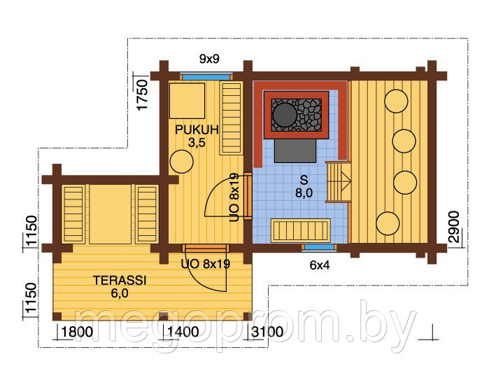 Баня из бруса, баня из бревна - фото 2 - id-p23203118