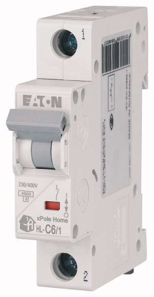 Eaton HL 1P 6A, тип С, 4,5кА, 1М Автоматический выключатель