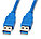 Кабель USB3.0, папа-папа, экранированный, 1 метр, синий 555077, фото 2