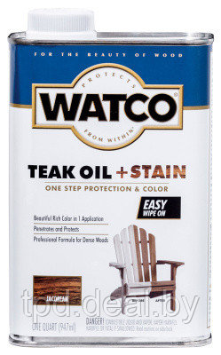 Масло тиковое защитное Watco Teak Oil Finich,RUST-OLEUM, цвет Плитняк (0,946 л) - фото 1 - id-p186289011