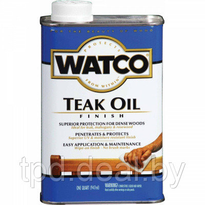 Масло для дерева (пропитывающие натуральное тиковое масло WATCO Teak Oil Finich) 3,78л цвет Натуральный - фото 1 - id-p186289167
