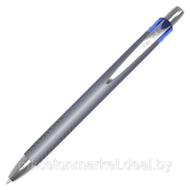 Ручка шариковая автоматическая "Butterflow Click", 0.7 мм, синий, серебристый, стерж. синий - фото 1 - id-p156415591