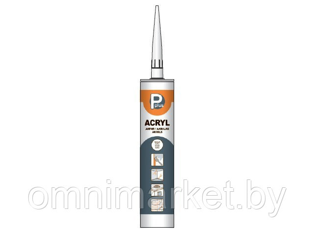 Герметик акриловый P PLUS Acryl (бел.) 280мл