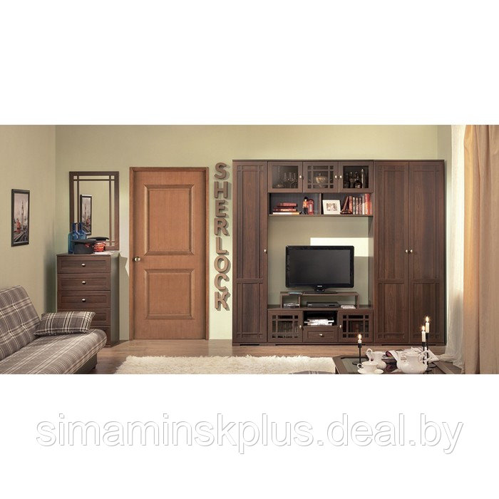 Шкаф для белья Sherlock 8, 400 × 400 × 2107 мм, левый, цвет орех шоколадный - фото 4 - id-p186289761