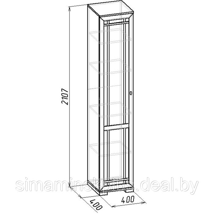 Шкаф для белья Sherlock 8, 400 × 400 × 2107 мм, левый, цвет ясень анкор светлый - фото 2 - id-p186289762