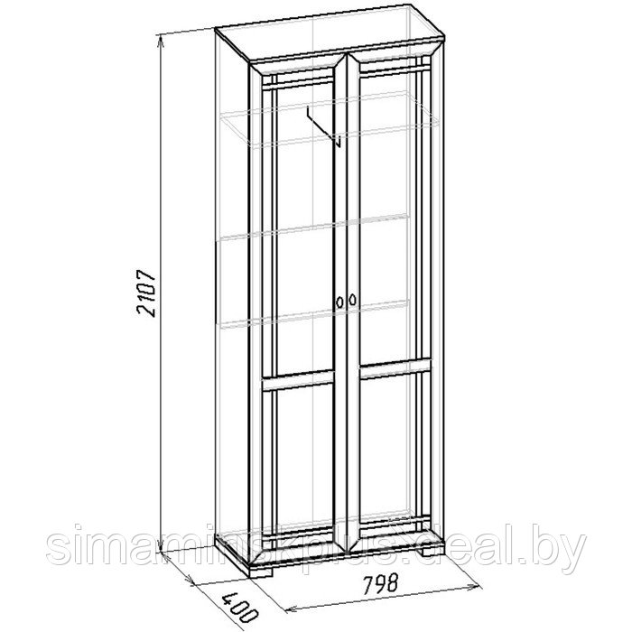 Шкаф для одежды Sherlock 11, 798 × 400 × 2107 мм, цвет дуб сонома - фото 2 - id-p186289784