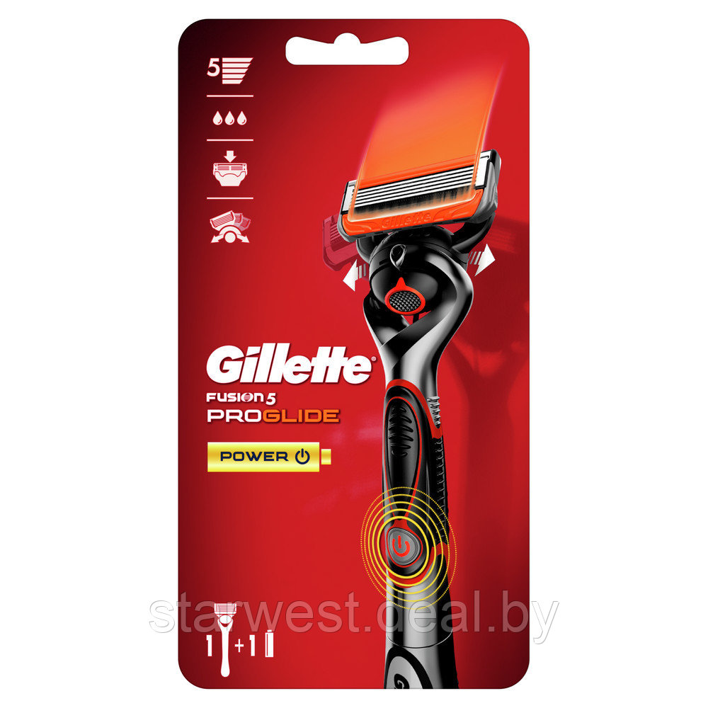 Gillette Fusion 5 Proglide Power Flexball с 1 кассетой Бритва / Станок для бритья мужской на батарейке - фото 1 - id-p129717214