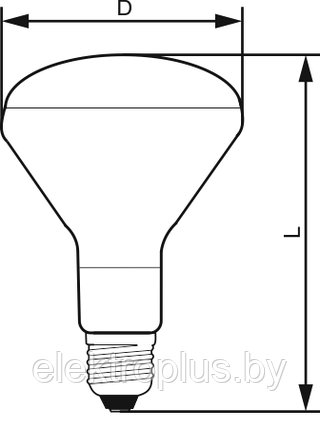 Лампа накаливания инфракрасная Е27 175Вт 215-225В 2350К 3500ч ИКЗ Лисма, фото 2