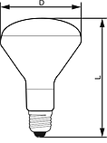Лампа накаливания инфракрасная Е27 175Вт 215-225В 2350К 3500ч ИКЗ Лисма, фото 2