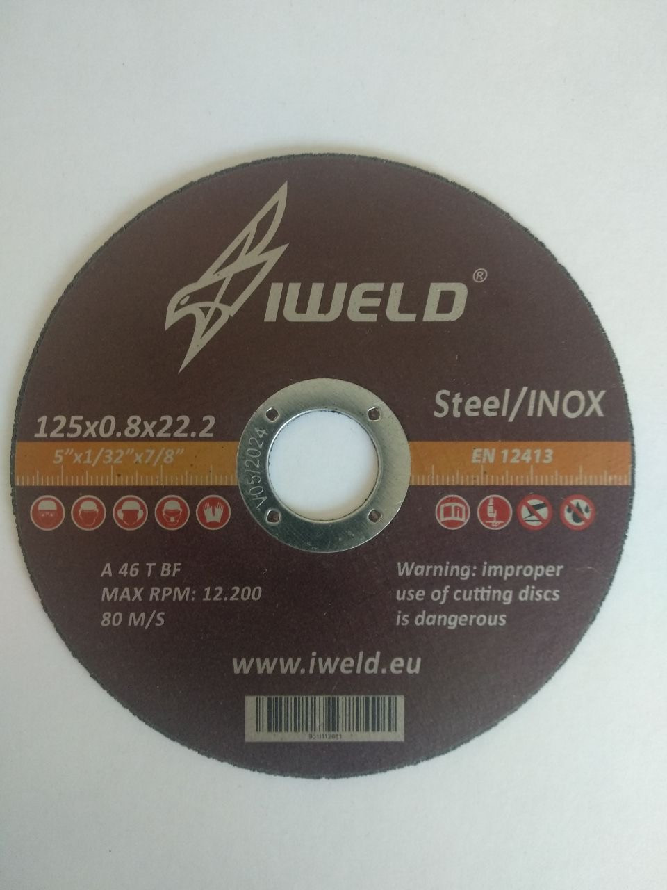 Круг отрезной для стали IWELD 125*0,8*22,2 - фото 1 - id-p186292703
