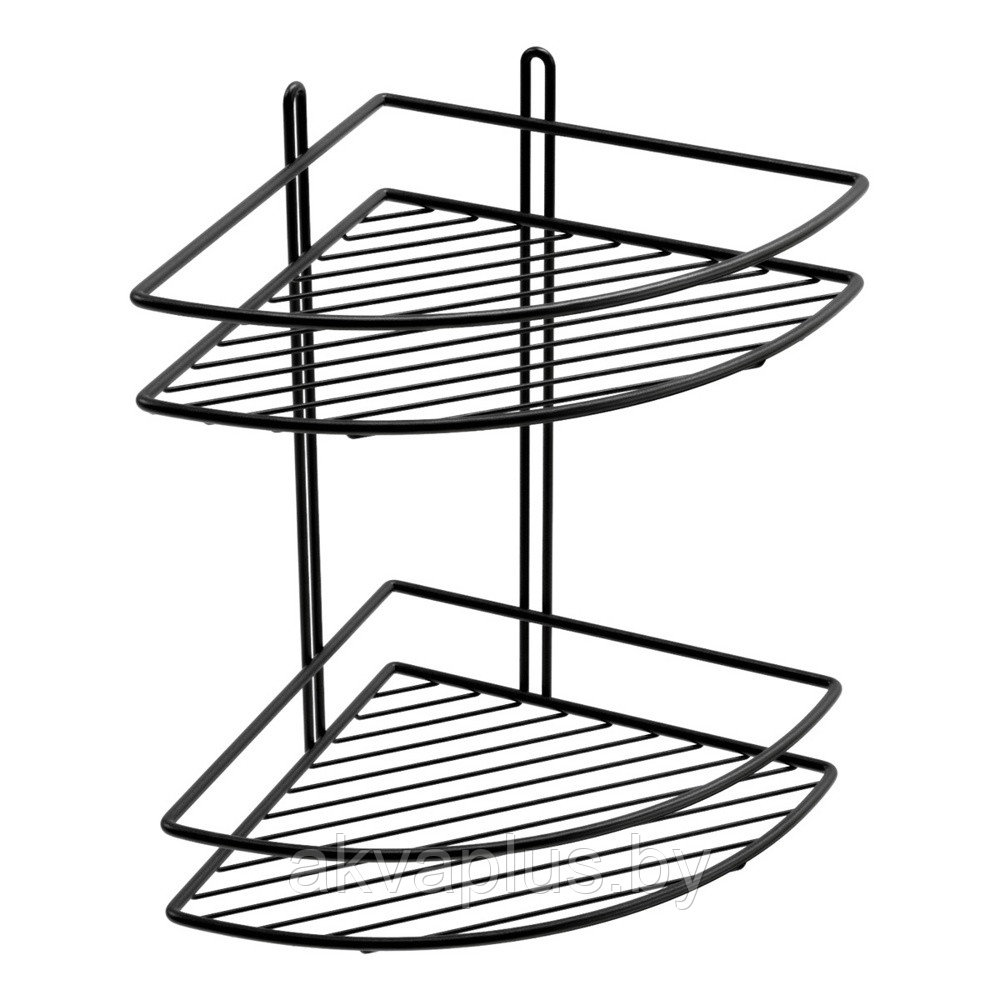 Полка металлическая FORA Милан угловая 2-я  FOR-RUS024BL черная