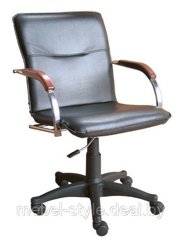 Компьютерное кресло САМБА с деревянными подлокотниками W на крестовине, SAMBA GTP W PL кож/зам V- - фото 3 - id-p67593209