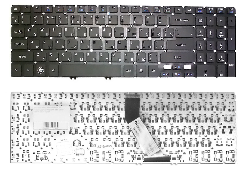 Клавиатура для Acer Aspire V5-531. RU - фото 1 - id-p23231519