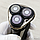 Портативная мужская электробритва Geemy GM-503, 3 независимые плавающие головки, индикатор зарядки, фото 3