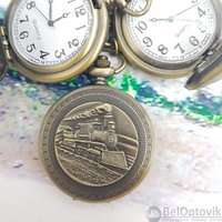 Карманные часы с цепочкой и карабином Паровоз, фото 1
