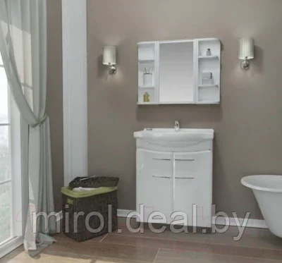 Шкаф с зеркалом для ванной Berossi Hilton АС 25801000 - фото 3 - id-p186448833