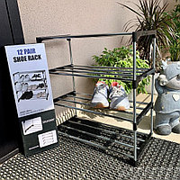 Полка стеллаж для обуви 4-х ярусная, разборная SHOE RACK 8828-4 (размер 60х30х55 см) Вместимость 12 пар