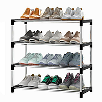 Полка стеллаж для обуви 4-х ярусная, разборная SHOE RACK 8828-4 (размер 60х30х55 см) Вместимость 12 пар